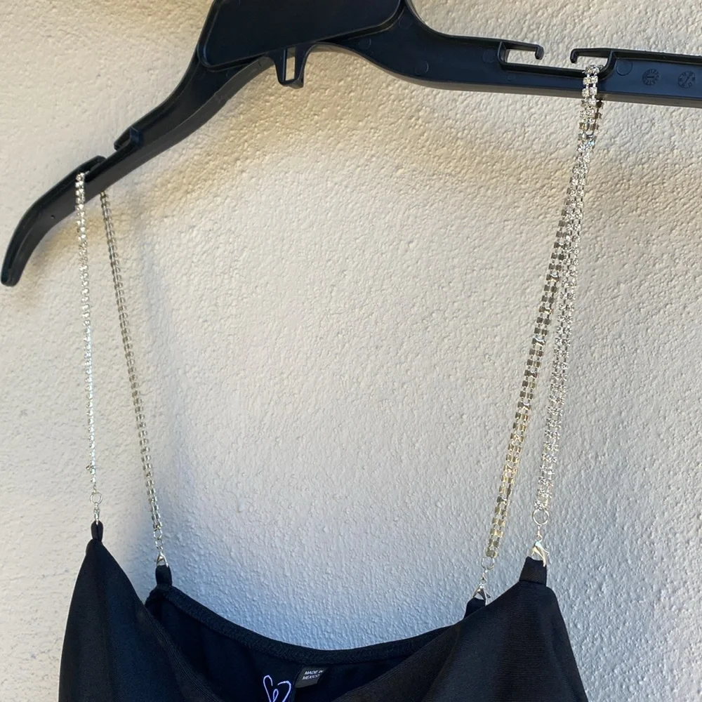 Windsor NWT Bling Fling Satin Rhinestone Skater Dress M - Picture 6 of 12